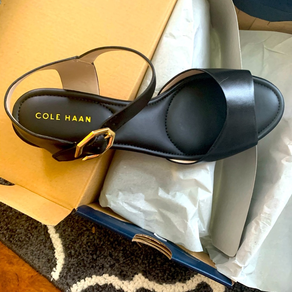 Bran New Leather Cole Haan Black Sandals